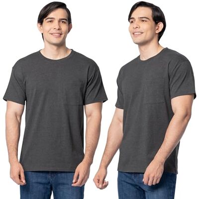 Fruit of the Loom Eversoft Herren-T-Shirt, Baumwolle, kurzärmlig, mit Taschen, atmungsaktiv und ohne Etikett, XX-Large Fruit of the Loom Eversoft Herren-T-Shirt, Baumwolle, kurzärmlig, mit Taschen, atmungsaktiv und ohne Etikett, XX-Large