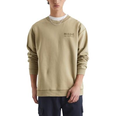 Marc O' Polo Denim Herren Sweatshirt aus Bio-Baumwolle Relaxed Fit, Grün (Dusky Green), M Marc O' Polo Denim Herren Sweatshirt aus Bio-Baumwolle Relaxed Fit, Grün (Dusky Green), M