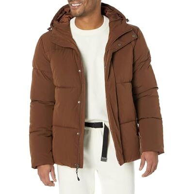 Amazon Herren Halblange Steppjacke Mit Kapuze (In Übergrößen Erhältlich), Tiefbraun, XL Amazon Herren Halblange Steppjacke Mit Kapuze (In Übergrößen Erhältlich), Tiefbraun, XL