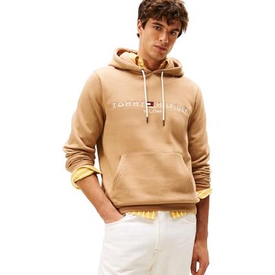 Tommy Hilfiger Herren Hoodie Tommy Logo mit Kapuze, Beige (Timeless Camel), XXL Tommy Hilfiger Herren Hoodie Tommy Logo mit Kapuze, Beige (Timeless Camel), XXL