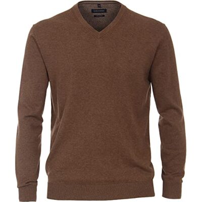 CASAMODA Herren Pullover mit V-Ausschnitt unifarben Elastischer Bund CASAMODA Herren Pullover mit V-Ausschnitt unifarben Elastischer Bund