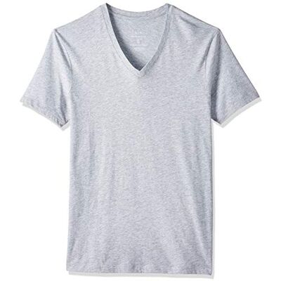 Armani Exchange Herren Pima Cotton V-neck T-Shirt, Grau, S Armani Exchange Herren Pima Cotton V-neck T-Shirt, Grau, S