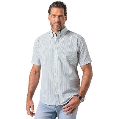 JP 1880 Herren große Größen Übergrößen Menswear L-8XL Streifenhemd, Halbarm, Buttondown-Kragen, Seersucker, Modern Fit Mint 5XL 845091439-5XL JP 1880 Herren große Größen Übergrößen Menswear L-8XL Streifenhemd, Halbarm, Buttondown-Kragen, Seersucker, Modern Fit Mint 5XL 845091439-5XL