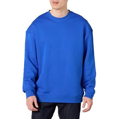 Amazon Herren Sweatshirt mit Rundhalsausschnitt und übergroßer Passform (erhältlich in Big & Tall), Kräftiges Blau, M Amazon Herren Sweatshirt mit Rundhalsausschnitt und übergroßer Passform (erhältlich in Big & Tall), Kräftiges Blau, M