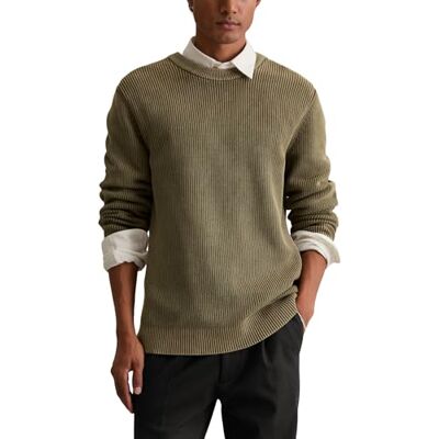 Marc O' Polo Marc OߴPolo Denim Herren Strickpullover aus Bio-Baumwolle mit Rundhalsausschnitt, Braun (Pale Brown), S Marc O' Polo Marc OߴPolo Denim Herren Strickpullover aus Bio-Baumwolle mit Rundhalsausschnitt, Braun (Pale Brown), S