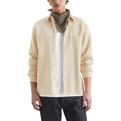 Marc O' Polo Denim Herren Hemd aus Bio-Baumwolle Regular Fit, Beige (Natural Ecru), XXL Marc O' Polo Denim Herren Hemd aus Bio-Baumwolle Regular Fit, Beige (Natural Ecru), XXL