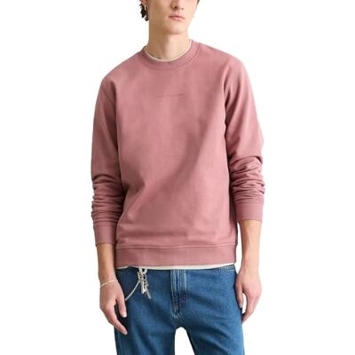 Marc O' Polo Marc OߴPolo Denim Herren Sweatshirt aus Bio-Baumwolle mit Logo, Rosa (Dusty Rasberry), S Marc O' Polo Marc OߴPolo Denim Herren Sweatshirt aus Bio-Baumwolle mit Logo, Rosa (Dusty Rasberry), S