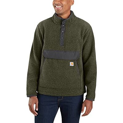 Carhartt Herren Relaxed Fit Fleece Pullover Fleecejacke, Basilikum Heather, S Carhartt Herren Relaxed Fit Fleece Pullover Fleecejacke, Basilikum Heather, S