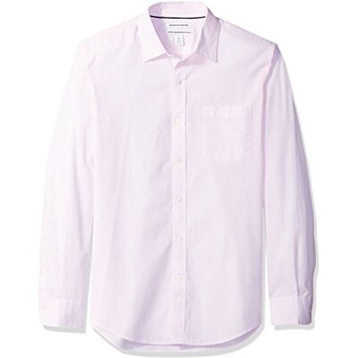 Amazon Herren Langärmeliges Business Hemd aus Popeline Schmale Passform, Rosa, S Amazon Herren Langärmeliges Business Hemd aus Popeline Schmale Passform, Rosa, S