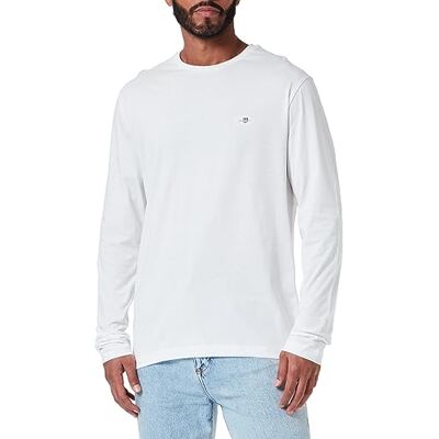GANT Herren Reg Shield Ls T-Shirt T Shirt, Eggshell, XXL EU GANT Herren Reg Shield Ls T-Shirt T Shirt, Eggshell, XXL EU