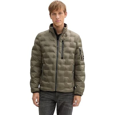 TOM TAILOR Hybrid Lightweight Steppjacke mit Kapuze im Stehkragen, Black, XL TOM TAILOR Hybrid Lightweight Steppjacke mit Kapuze im Stehkragen, Black, XL