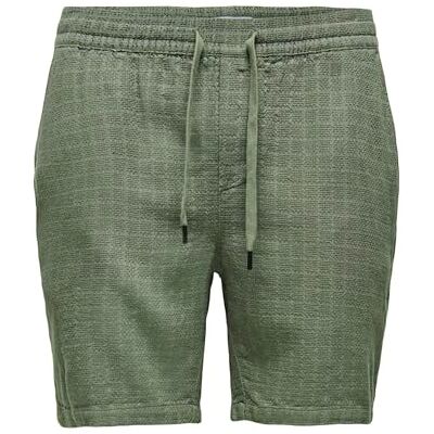 Only & Sons Herren Sweat Shorts mit elastischem Bund und Kordelzug, Farben:Olive-2, Größe:M Only & Sons Herren Sweat Shorts mit elastischem Bund und Kordelzug, Farben:Olive-2, Größe:M