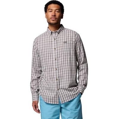 Columbia Rapid Rivers II Langarmhemd für Herren, Schwarz/Beige mit Karomuster (Black Trail Crossing Gingham), Größe XXL (Standardgröße) Columbia Rapid Rivers II Langarmhemd für Herren, Schwarz/Beige mit Karomuster (Black Trail Crossing Gingham), Größe XXL (Standardgröße)