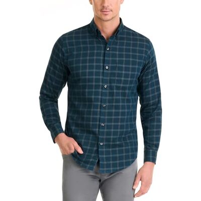 Van Heusen Herren Wrinkle Free Long Sleeve Shirt Hemd mit Button-Down-Kragen, Türkis Meeresboden, Mittel Van Heusen Herren Wrinkle Free Long Sleeve Shirt Hemd mit Button-Down-Kragen, Türkis Meeresboden, Mittel