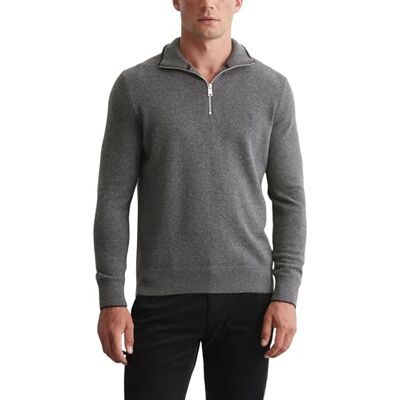 Marc O' Polo Herren Strickpullover mit Stehkragen Regular Fit, Grau (Graphite Grey Melange), XL Marc O' Polo Herren Strickpullover mit Stehkragen Regular Fit, Grau (Graphite Grey Melange), XL