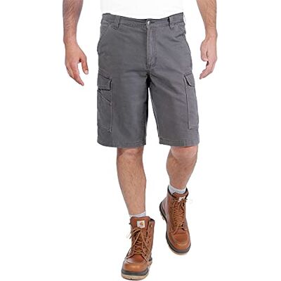 Carhartt Herren Rugged Flex® Relaxed Fit Cargo-Arbeitsshorts aus Canvas, Shadow, W42 Carhartt Herren Rugged Flex® Relaxed Fit Cargo-Arbeitsshorts aus Canvas, Shadow, W42
