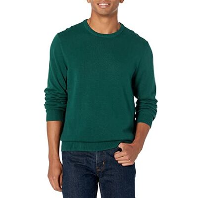 Amazon Herren Langärmliger Pullover Mit Rundhalsausschnitt, 100% Baumwolle, Erhältlich In Groß Und Schwer, Dunkelgrün, XXL Amazon Herren Langärmliger Pullover Mit Rundhalsausschnitt, 100% Baumwolle, Erhältlich In Groß Und Schwer, Dunkelgrün, XXL