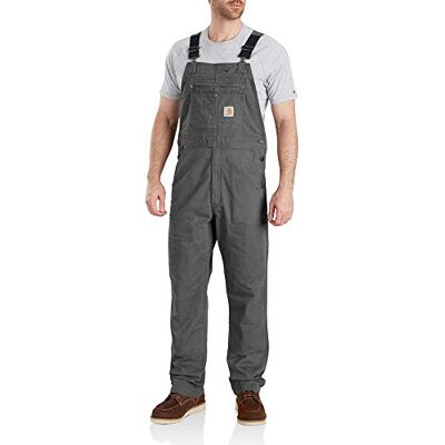 Carhartt , Herren, Rugged Flex Lockere Canvas-Latzhose, Kiesel, W44/L34 Carhartt , Herren, Rugged Flex Lockere Canvas-Latzhose, Kiesel, W44/L34