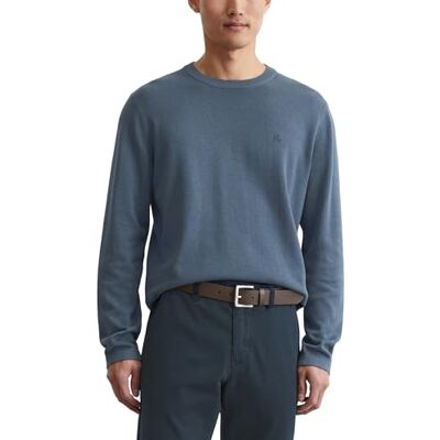 Marc O' Polo Herren Strickpullover mit Rundhalsausschnitt klassisch, Blau (Moon Stone), XXL Marc O' Polo Herren Strickpullover mit Rundhalsausschnitt klassisch, Blau (Moon Stone), XXL