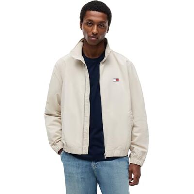 Tommy Jeans Herren Windbreaker Jacke mit Stretch-Bündchen und -Saum, Beige (Classic Beige), L Tommy Jeans Herren Windbreaker Jacke mit Stretch-Bündchen und -Saum, Beige (Classic Beige), L