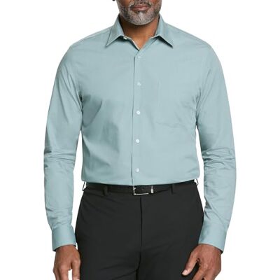 Van Heusen Herren Popeline, Normale Passform, Fester Spitzkragen Klassisches Hemd, Meeresnebel, 44 cm Hals 81 cm-84 cm Ärmel Van Heusen Herren Popeline, Normale Passform, Fester Spitzkragen Klassisches Hemd, Meeresnebel, 44 cm Hals 81 cm-84 cm Ärmel