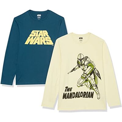 Amazon Disney Marvel Star Wars Herren Langärmelige T-Shirts, 2er-Pack, Hellgelb Star Wars Mando/Marineblau Star Wars, S Amazon Disney Marvel Star Wars Herren Langärmelige T-Shirts, 2er-Pack, Hellgelb Star Wars Mando/Marineblau Star Wars, S