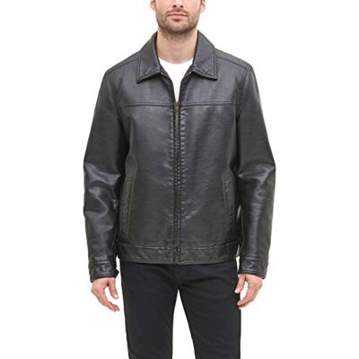 Tommy Hilfiger Klassische Herrenjacke aus Kunstleder, Dunkelbraun, L Tommy Hilfiger Klassische Herrenjacke aus Kunstleder, Dunkelbraun, L