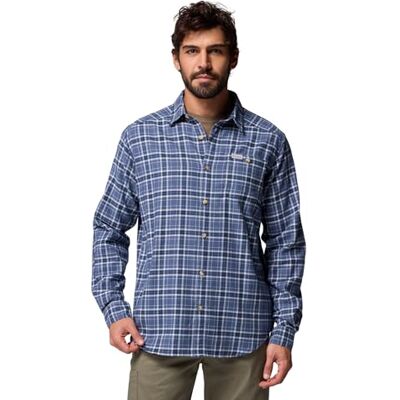 Columbia Cornell Woods Flanell-Langarmhemd für Herren, blau (Dark Mountain Quad Check), Größe M Columbia Cornell Woods Flanell-Langarmhemd für Herren, blau (Dark Mountain Quad Check), Größe M