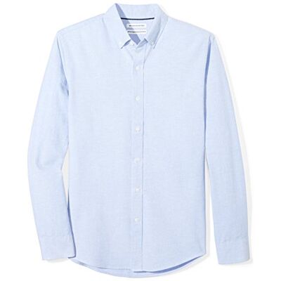 Amazon Herren Langärmeliges Business Oxford-Hemd, Schmale Passform, Blau, L Amazon Herren Langärmeliges Business Oxford-Hemd, Schmale Passform, Blau, L