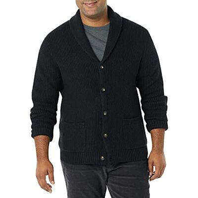 Amazon Herren Langärmliger Soft-Touch-Cardigan mit Schalkragen, Schwarz, XS Amazon Herren Langärmliger Soft-Touch-Cardigan mit Schalkragen, Schwarz, XS