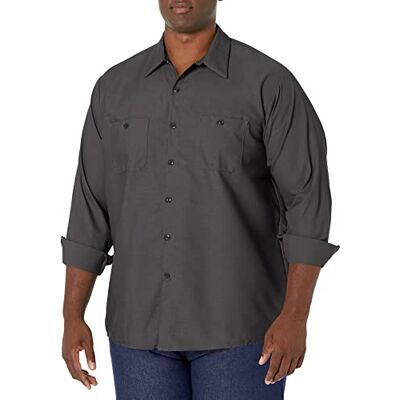 Red Kap Herren Industrielles, Normale Passform, Langärmelig Button-Down-Arbeitshemd, Dunkelgrau, Klein Red Kap Herren Industrielles, Normale Passform, Langärmelig Button-Down-Arbeitshemd, Dunkelgrau, Klein