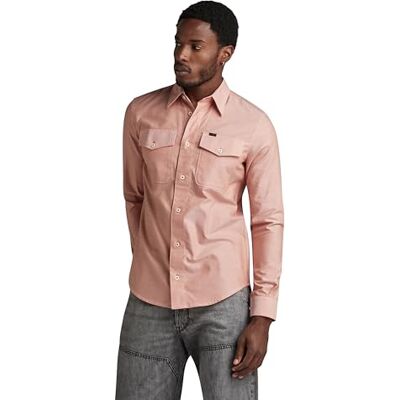 G-STAR RAW Herren Marine Slim Hemd, Mehrfarben (Burned orange/White Oxford D24963-7665-D140), L G-STAR RAW Herren Marine Slim Hemd, Mehrfarben (Burned orange/White Oxford D24963-7665-D140), L