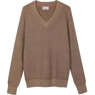 Diana Studio – Handgewebter Herrenpullover mit V-Ausschnitt, 100% Baumwolle, langärmlig, Taupe, Größe XXL Diana Studio – Handgewebter Herrenpullover mit V-Ausschnitt, 100% Baumwolle, langärmlig, Taupe, Größe XXL