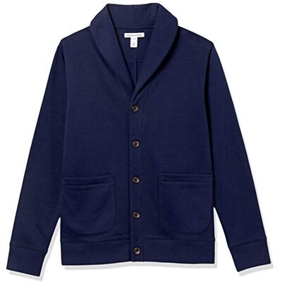 Amazon Herren Strickjacke aus Fleece mit Langen Ärmeln und Schalkragen, Marineblau, XS Amazon Herren Strickjacke aus Fleece mit Langen Ärmeln und Schalkragen, Marineblau, XS