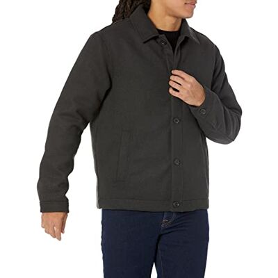 Amazon Herren Bomberjacke aus Wollmischung (erhältlich in Big & Tall), Verwaschenes Schwarz, XXL Amazon Herren Bomberjacke aus Wollmischung (erhältlich in Big & Tall), Verwaschenes Schwarz, XXL