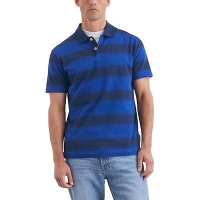 Marc O' Polo Herren Kurzarm-Poloshirt aus Bio-Baumwolle gestreift, Mehrfarbig (Multi/Venom Blue), M Marc O' Polo Herren Kurzarm-Poloshirt aus Bio-Baumwolle gestreift, Mehrfarbig (Multi/Venom Blue), M
