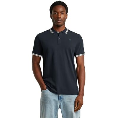 G-STAR Men's Dunda Slim Stripe Polo, Size: M, Color Blue G-STAR Men's Dunda Slim Stripe Polo, Size: M, Color Blue