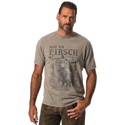 JP 1880 Herren große Größen Menswear L-8XL T-Shirt, Tracht, Halbarm, großer Print, Vintage Look, Brustprint, Rundhals Aschgrau 6XL 818508180-6XL JP 1880 Herren große Größen Menswear L-8XL T-Shirt, Tracht, Halbarm, großer Print, Vintage Look, Brustprint, Rundhals Aschgrau 6XL 818508180-6XL