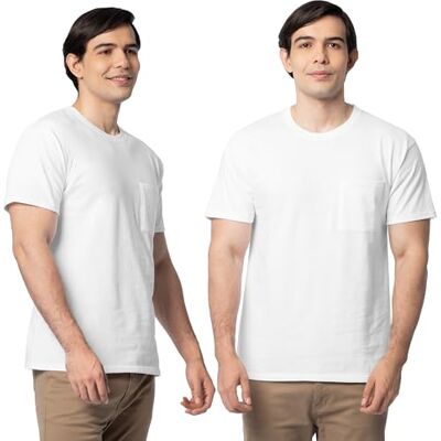 Fruit of the Loom Eversoft Herren-T-Shirt, Baumwolle, kurzärmlig, mit Taschen, atmungsaktiv und ohne Etikett, XL Fruit of the Loom Eversoft Herren-T-Shirt, Baumwolle, kurzärmlig, mit Taschen, atmungsaktiv und ohne Etikett, XL