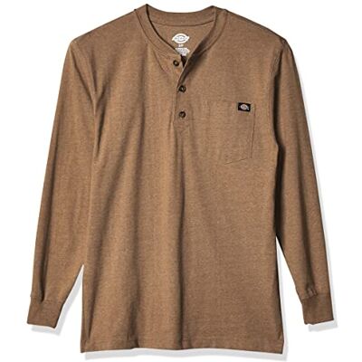 Dickies Herren Big-tall Long-sleeve Heavyweight Henley Hemd, Brown Duck Single Dye Heather, L Lang EU Dickies Herren Big-tall Long-sleeve Heavyweight Henley Hemd, Brown Duck Single Dye Heather, L Lang EU
