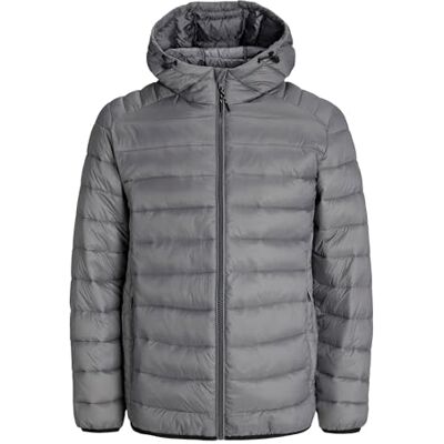 JACK & JONES Herren Jjebradley Light Puffer Hood Noos, Castlerock, l JACK & JONES Herren Jjebradley Light Puffer Hood Noos, Castlerock, l