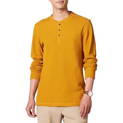 Amazon Herren Waffel-Henley Langarmshirt Normale Passform, Gold, XXL Amazon Herren Waffel-Henley Langarmshirt Normale Passform, Gold, XXL