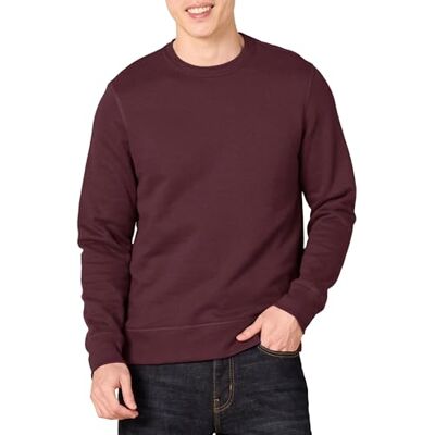 Amazon Herren Fleece-Sweatshirt mit Rundhalsausschnitt (erhältlich in Big & Tall), Burgunderrot, XS Amazon Herren Fleece-Sweatshirt mit Rundhalsausschnitt (erhältlich in Big & Tall), Burgunderrot, XS
