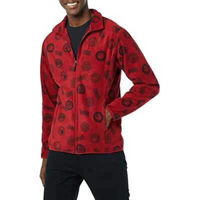 Amazon Disney Marvel Star Wars Herren Polarfleece-Jacke mit durchgehendem Reißverschluss und Stehkragen, Marvel Logo, L Amazon Disney Marvel Star Wars Herren Polarfleece-Jacke mit durchgehendem Reißverschluss und Stehkragen, Marvel Logo, L