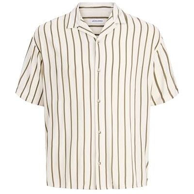 JACK & JONES Jjejeff Resort Stripe Shirt S/S Sn JACK & JONES Jjejeff Resort Stripe Shirt S/S Sn