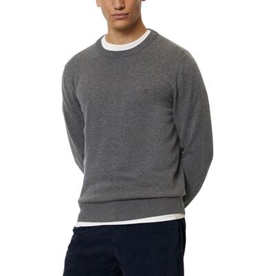 Marc O' Polo Herren Strickpullover mit Rundhalsausschnitt Langarm, Grau (Graphite Grey Melange), 3XL Marc O' Polo Herren Strickpullover mit Rundhalsausschnitt Langarm, Grau (Graphite Grey Melange), 3XL