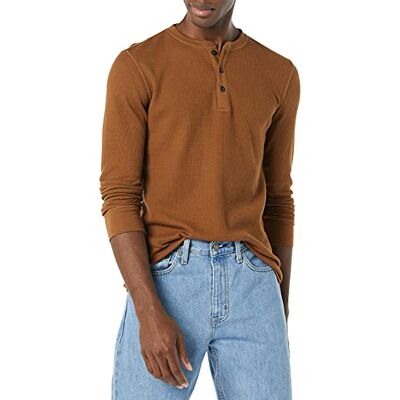 Amazon Herren Langärmeliges Waffel-Henley, Schmale Passform, Hellbraun, XL Amazon Herren Langärmeliges Waffel-Henley, Schmale Passform, Hellbraun, XL