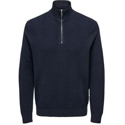 Only & Sons Herren Onsmace Reg 12 Herringbon Half Zip Knit, Navy Blazer, XL EU Only & Sons Herren Onsmace Reg 12 Herringbon Half Zip Knit, Navy Blazer, XL EU