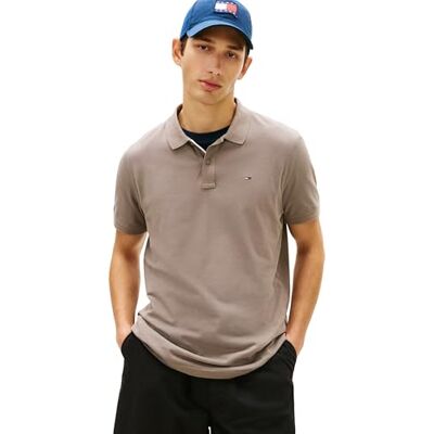 Tommy Jeans Herren Poloshirt Kurzarm Slim Placket Slim Fit, Braun (Ivy Mink), L Tommy Jeans Herren Poloshirt Kurzarm Slim Placket Slim Fit, Braun (Ivy Mink), L