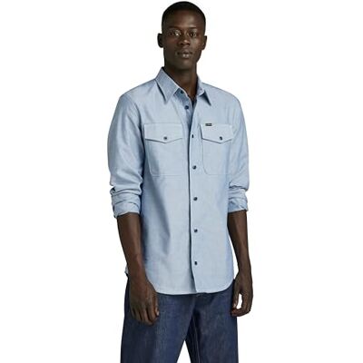 G-STAR RAW Herren Marine Slim Hemd, Mehrfarben (Nitro/White Oxford D24963-7665-D139), S G-STAR RAW Herren Marine Slim Hemd, Mehrfarben (Nitro/White Oxford D24963-7665-D139), S